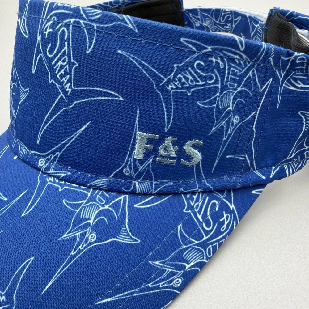 Field and Stream Fishing Trout Adult Visor Embroidered Hook Loop Adjustable Hat